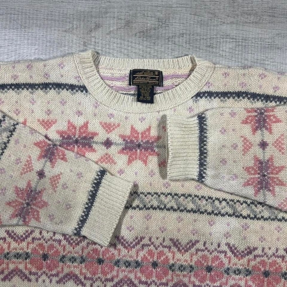 Women's vintage 90s Q design, gold label Eddie Bauer wool sweater size XL